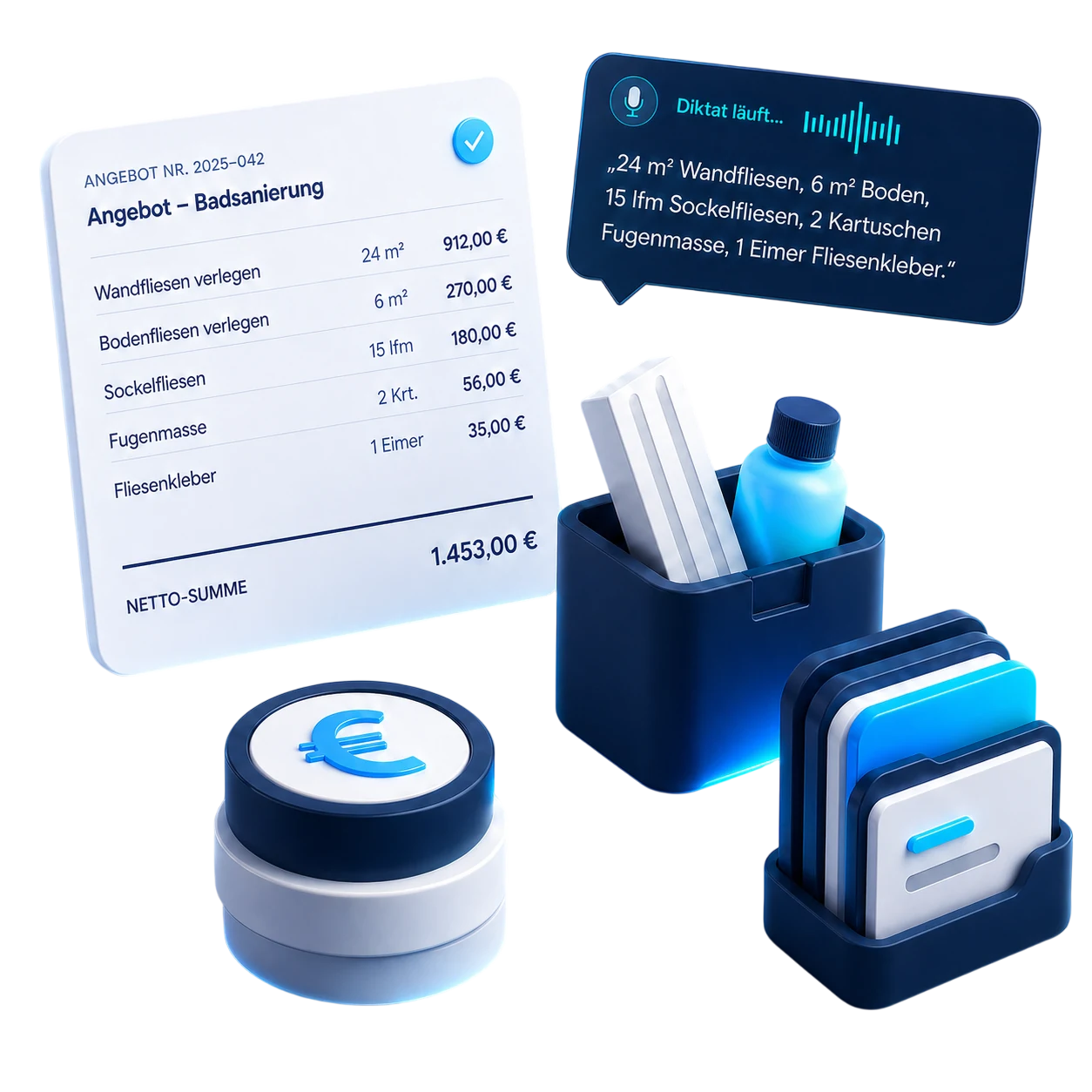 Zelino Beispiel: Aus einem Diktat entsteht ein Angebot für eine Badsanierung